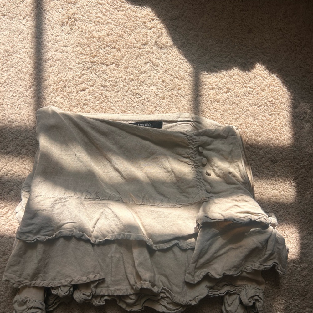 Light Beige Ruffle-Trim skirt